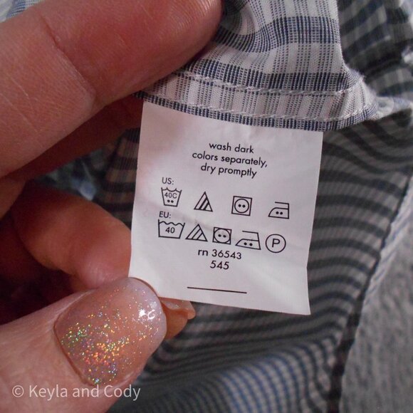 CALVIN Klein Button Down Dress Shirt Gray and White Pattern Men's Size 16 34/35 - Picture 4 of 9